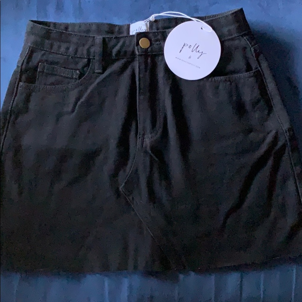 PRINCESS POLLY black denim skirt